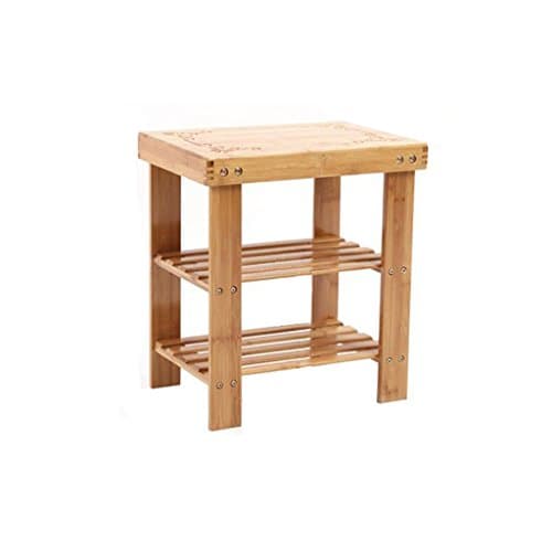 Makeup rack MEILING Change Shoe Stool Bamboo Modern Simple Wearing A Shoe Stool Shoebox Incorporated Storage Stool Test Shoe Stool Footstool Simple Low Stool
