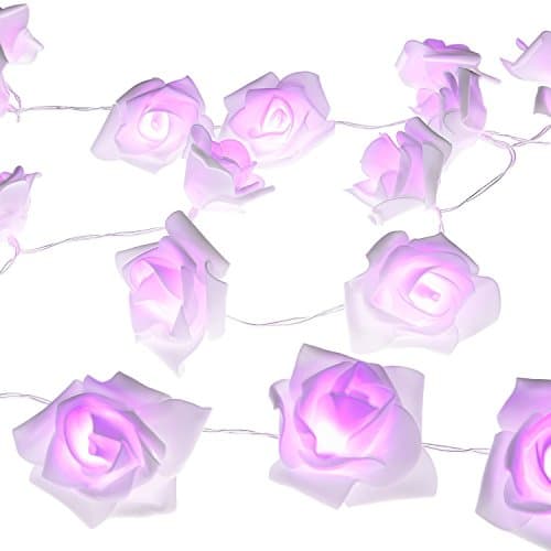 DeKaWei 20LED Rose Flower Fairy Xmas Deco Led String Light (Purple)