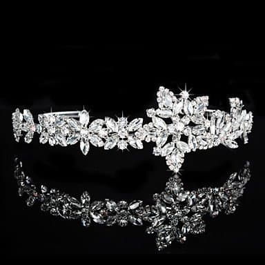 MJW&G Vintage Charming Design Wedding Bride Handmake Headband Cown Pearls Hair Accessior Flower Silver , sliver