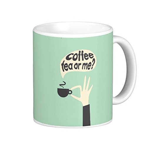 LVSURE mugs Retro Coffee Tea or Me Typography Classic White Coffee Mug - Tea Mug Coffee Cup - Gift - Customize mug