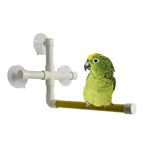 SHANTU Suction Cup Shower Perch Stand for Bird Parrot Macaw African Conure Lovebirds Bath Perch Toy