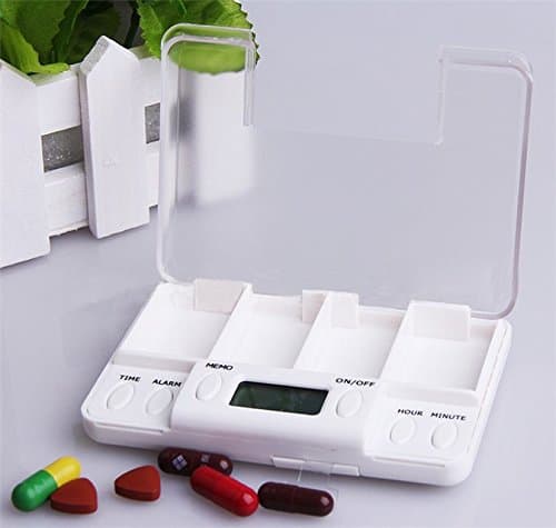 RISISUNG Multi-Alarm Timer Tablet Pills Reminder Medicine Box / 24 Hours Alarm Clock, 4 Independent Alarms