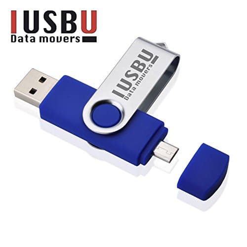 IUSBU 3.0 OTG Dual or Flip - USB Transfer Keys for Android SmartPhones, Tablets PC, Mac - 8GB,16GB, 32GB &amp; 64GB (8GB, BLUE-FLIP)