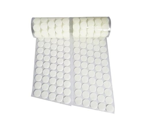 3/4" Diameter 500 Pcs(250 Pairs) White Round Dot Coin Straps Self Adhestive Hook And Loop Strips With Waterproof Sticky Glue Fastener