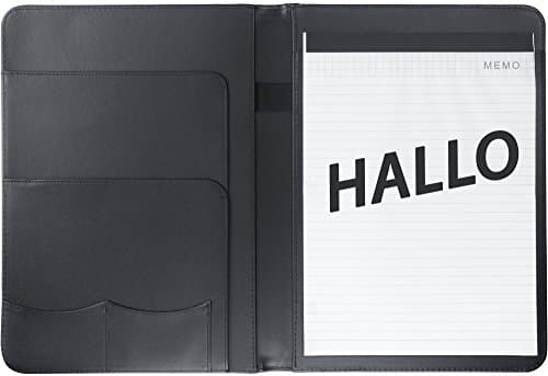 YELLOH Padfolio Portfolio with Bonus Writing Pad, Professional Interview Leather Padfolio with Zippered Closure, Tablet Smartphove Business card Sleeve