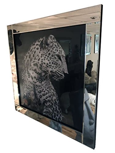 Mirror Frame Leopard Glitter Liquid Art Wall Hanging Picture