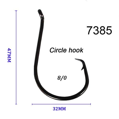 Gaining ® Octopus Circle Hook High Carbon Steel Hooks 8/0 Black Wide Gap Offset Sport Fishing Lure Hooks Set Saltwater or Freshwater Pack of 25pcs