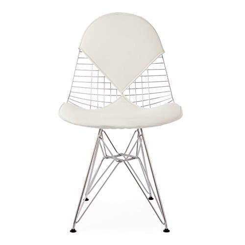 The Inventors Chrome Eiffel Wire Chair with White Bikini Cushion