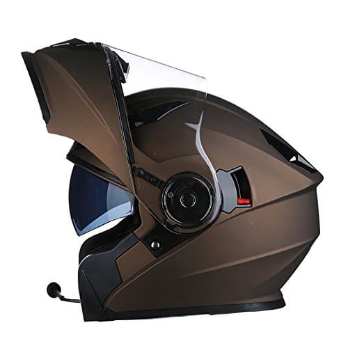 YRTK Motorcycle Helmets Men's Full-Face Helmets Cover With Bluetooth Four Seasons Flip-Up Helmets Hard Hat Electric,D-XL（57-58cm）