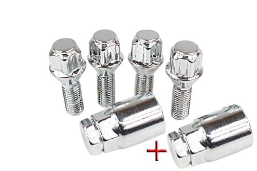 Pack of 4 (Thread M12 x 1.5 26 mm to 19 mm/21 Taper/Chrome-Plated/Anti Theft Wheel Locks/Kebu/Carbonado/Steel Wheel/Alloy/Wheel Bolt/New/BMW/Mercedes/Opel/Renault/VOLKSWAGEN/Series 3, Series 5 /7 Series/A Class/B Class/C Class/CLK/SLK E Class/Corsa/Tigra/Vectra/Signum/Omega/Agila/Astra/Megane/Laguna/Passat/Jetta/Scirocco/Golf/Polo/Seave/Rims
