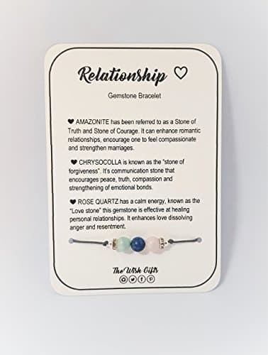 Handmade Gemstone Relationship Healing Bracelet with Amazonite, Chrysocolla and Rose Quartz - Bond, strength, Love