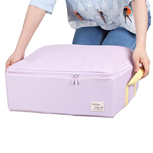 Sivin 45×34×15cm Foldable Storage Bags With Zips For Clothes Shirts,Sweaters,T-shirts,Blanket (Pure Purple)