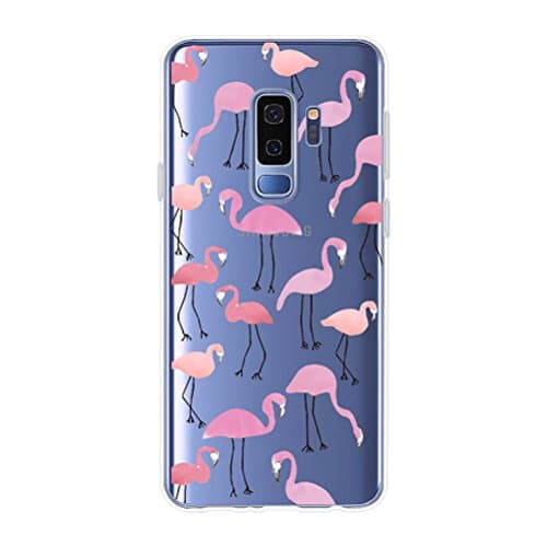 Samsung Galaxy S9 Plus Case, Shumeifang Ultra Thin Soft Gel TPU Silicone Case Cover with Cute Cartoon for Samsung Galaxy S9 Plus - Flamingos