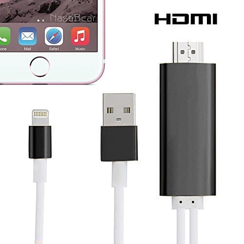 Lightning to HDMI Adapter Cable, Cooliker 8 Pin Lighting Digital AV to HDMI HDTV 1080P Cable Converter Adaptor Connector for iPhone 7 7 Plus 6s 6s Plus 6 6 Plus 5 5c 5s SE, iPad Air/Mini/Pro, iPod Touch (Black)