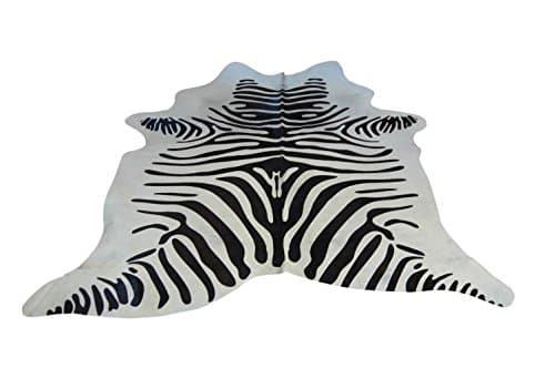 Cowhide Rug - Zebra - Classic Pattern - 187 cm x 176 cm Natural Luxury Designer Hide by Narbonne Leather Co