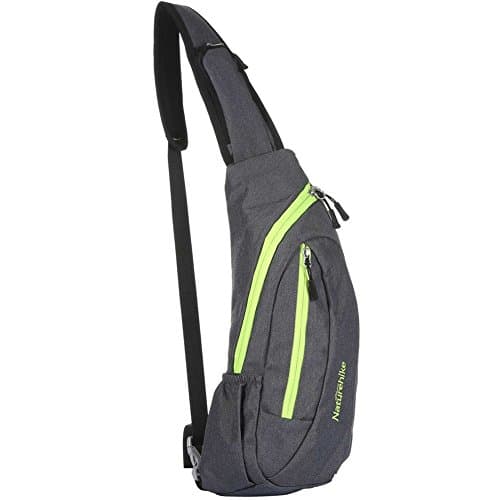 Casual Compact Lightweight Nylon Chest Sling Shoulder Backpacks Small Waterproof Crossbody Bag for Cycling,Hiking,Walking (Silver Grey)