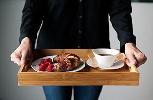 Beautiful Serving Tray Platter Serving Plate Serving Tray Bamboo 40 x 28 cm x 4.5 cm 580g