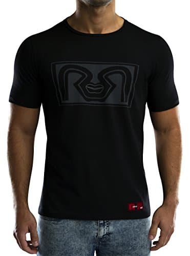 Mens Designer Retro Red RR Lips Graphic Print Black Soft Jersey Cotton T-shirt 38"/ M