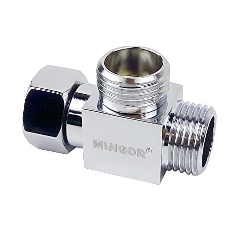 MINGOR BRASS 3-Way Diverter Valve 1/2" BSPF and G 1/2 Shower System Replacement Part, Polished Chrome