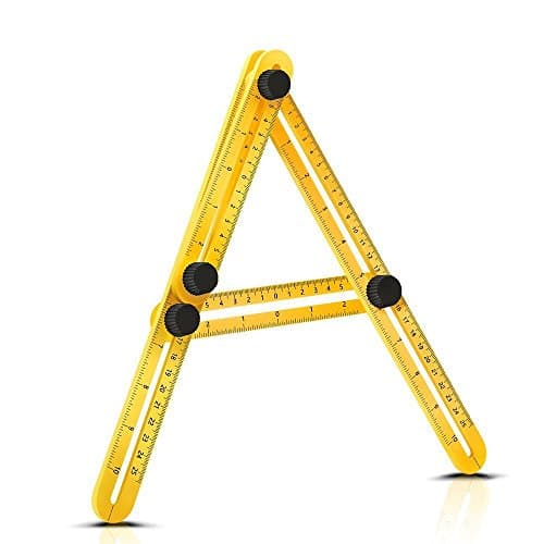 Angle Ruler, Dafroh Metric/Inch Measure Right Angle Template with Sturdy Metal Screws/Angle Tool for Angle Marking &amp; # xFF0 °C; Angle IZER Template Tool Multi Angle Measuring Ruler General Tools for Professional Professional, Men's, Yellow