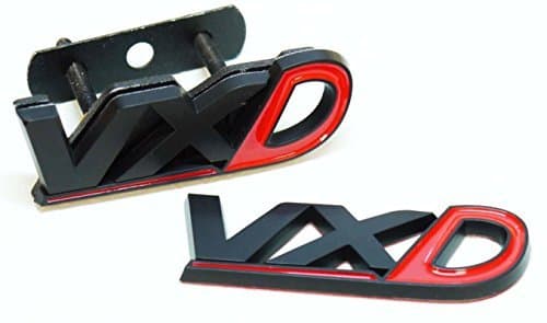 BADGE SET BLACK &amp; RED REAR TAILGATE FRONT GRILL NON CHROME