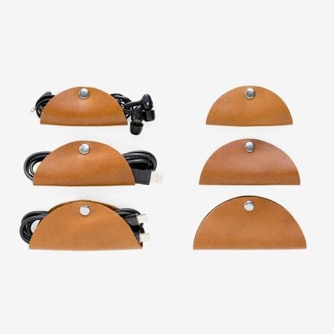 This Is Ground Genuine Leather Cord Taco Supreme 6-Pack: Cord Organizer for Tech Accessories – 100% Real Italian Leather – Cord Management System For Professionals, Students and Travelers
