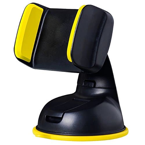THANLY Universal Car Phone Holder 360 Rotatable Cell Phone Dashboard Windshield Mount Stand Cradle Support for iPhone 6 6s 6 Plus 6s Plus Samsung Galaxy S7 S6 S5 Note 2 3 4 5 HTC LG and More (Yellow)