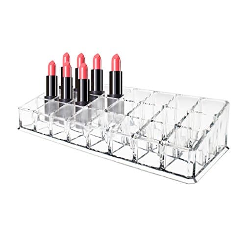 Premium Quality Thicker 24 Lipstick Holder Slots Acrylic Display Storage, Makeup Organizer, Cosmetic Case(B)