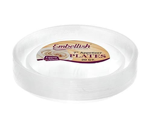 { 20 Pack } Hard Clear plastic Disposable Party Plates (7"-18cm)