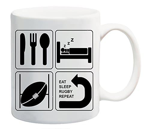 Eat Sleep Repeat Rugby Repeat Mug Gift Present Sport