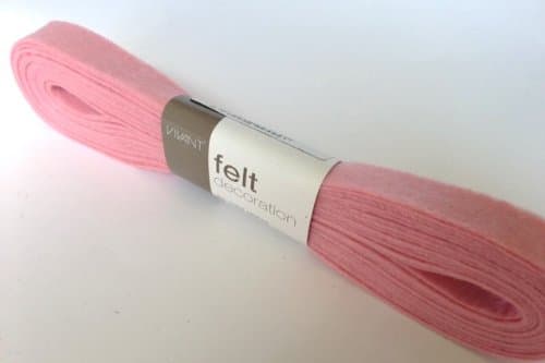 Pink Felt 15mm Ribbon by Vivant in a 5m Bundle