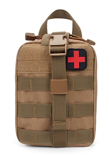 Tactical MOLLE First Aid Pouch Medical Bag IFAK Package Universal EMT Emergency Multipurpose Waist Pack Military Utility Bag (Browm)
