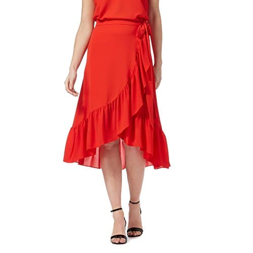 Red Herring Red Frill Wrap Skirt