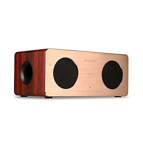 Bluetooth Speaker，Ygoing 10W Portable Wireless wooden Bluetooth 3.0 Speaker with Enhanced Bass HI-FI Surround Dual Stereo Sound Speakers for Home and Outdoor Party Beach,Support TF 3.5MM Aux and Built-in Microphone for Calls Red Wood