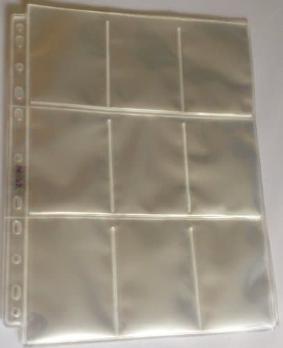 Robin Hood Direct Max Protect Trading Card 9 Section Storage Spare Album Pages (Pack of 10)