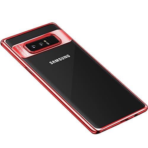 Senisttech Samsung Galaxy Note 8 Ultra Slim Protective Case -Crystal Clear Ultra Thin Transparent Silicone Backcover Cell Phone Sleeve TPU Case for Samsung Galaxy Note 8 (Red)