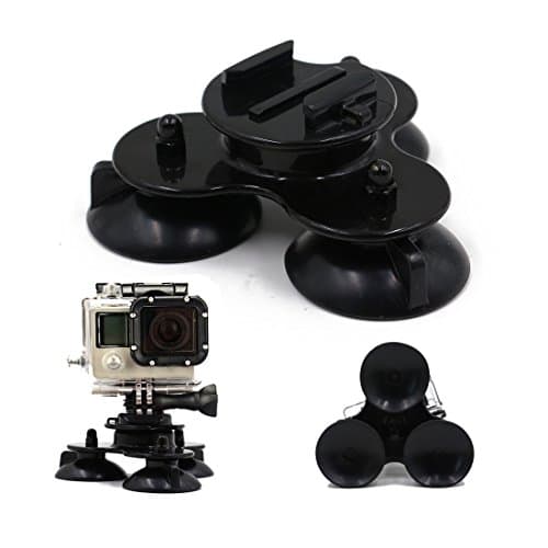 NEW [3 Cups] MAYISUMAI Stable Suction Cup Car Windshild Window Outside Mount with Quick Mount for GoPro Hero 3 3+ 4 5 Silver Black Session
