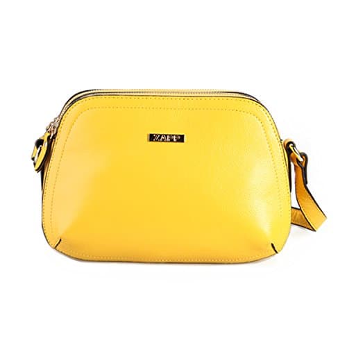 ZAPP- 'Thrice' pebbled leather handbag (color: yellow)