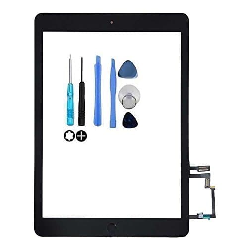 Touch Screen Glass Digitizer Assembly for iPad Air1 iPad 5th 2013 A1474 A1475 A1476 with Home Button & Camera Bracket and Adhesive Tape Preassembled (Black)