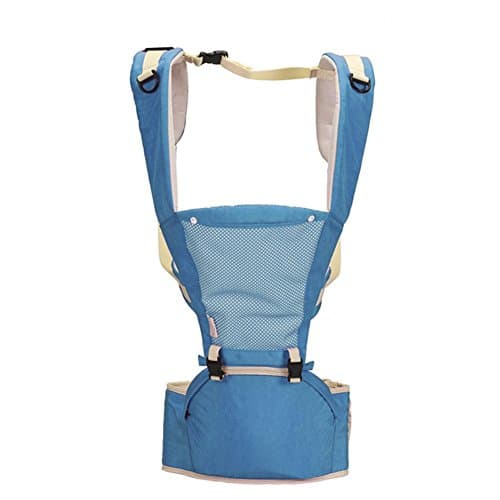 Multifunctional Double Shoulder Strap Front Holding Baby Waist Stool Suitable for 4-36 Months , lake blue , general