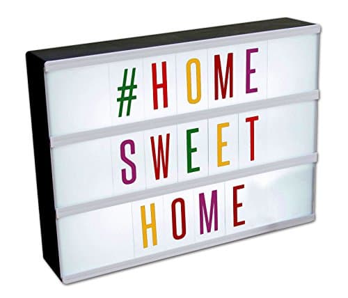A4 LIGHT UP LETTER BOX CINEMATIC LED SIGN A4 30 X 20 X 6 CM WITH 104 COLOURFUL LETTERS, SYMBOLS, EMOJIS