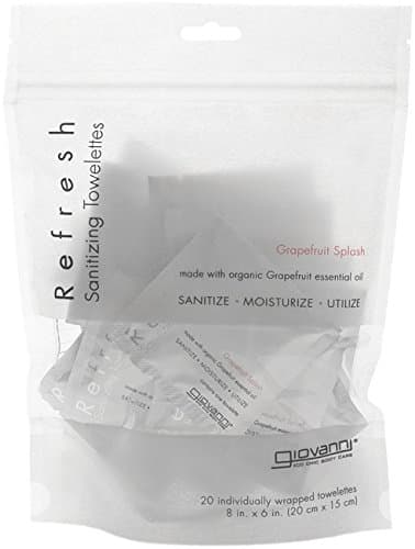 Giovanni: Organic Mini Towelettes 20 count, Refresh Grapefruit Splash (5 pack)