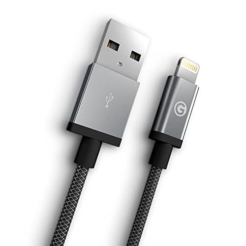 GIGA Essentials Lightning Cable Original Apple Mfi- certified 1m with nylon mesh and anti-kink anthracite