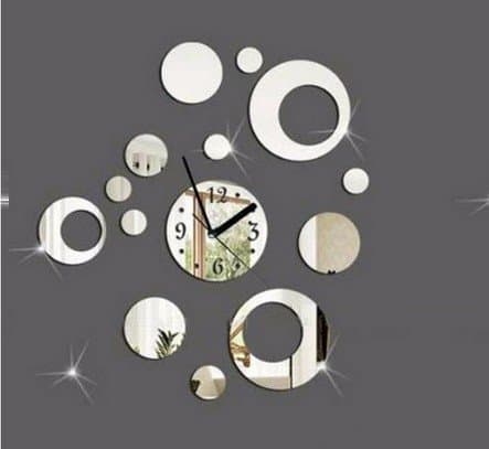 qwer Round circle around the creative home wall clock mirror Creative Brief about clocks acrylic wall clock, Red