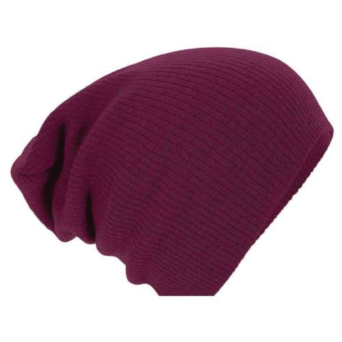 PLAIN SLOUCH BEANIE KNITTED HAT – B461 (Burgundy)