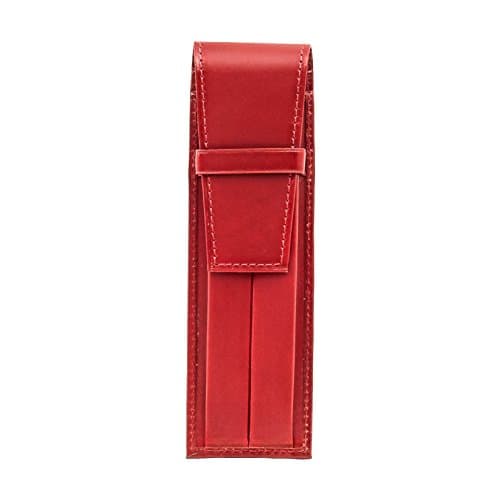 Leather Twin Pen Case | 2 Pens Holder in Red Colour