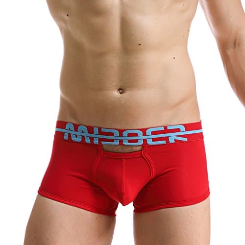 CU@EY 100% new High quality Men 's flat pants pants cotton U lapel bags hollow stereotypes to mention hip breathable,red,M