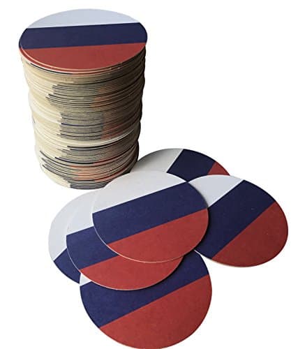 Russia Beer Mats | 100 Pack | Round | Double Sided | Russian Style