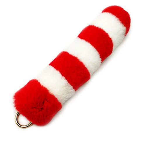 Rex Rabbit Tail Tail Pendant Fox Squirrel Tattoo Tail Jewelry Tail Pendant cosplay Toy Key Ring Tote Bag Backpack Accessories Charm Charm Handmade Fur Toy (Red)