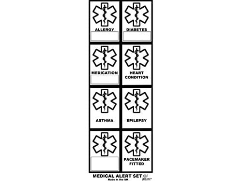 Medical Alert Sticker Set for GLO TAG